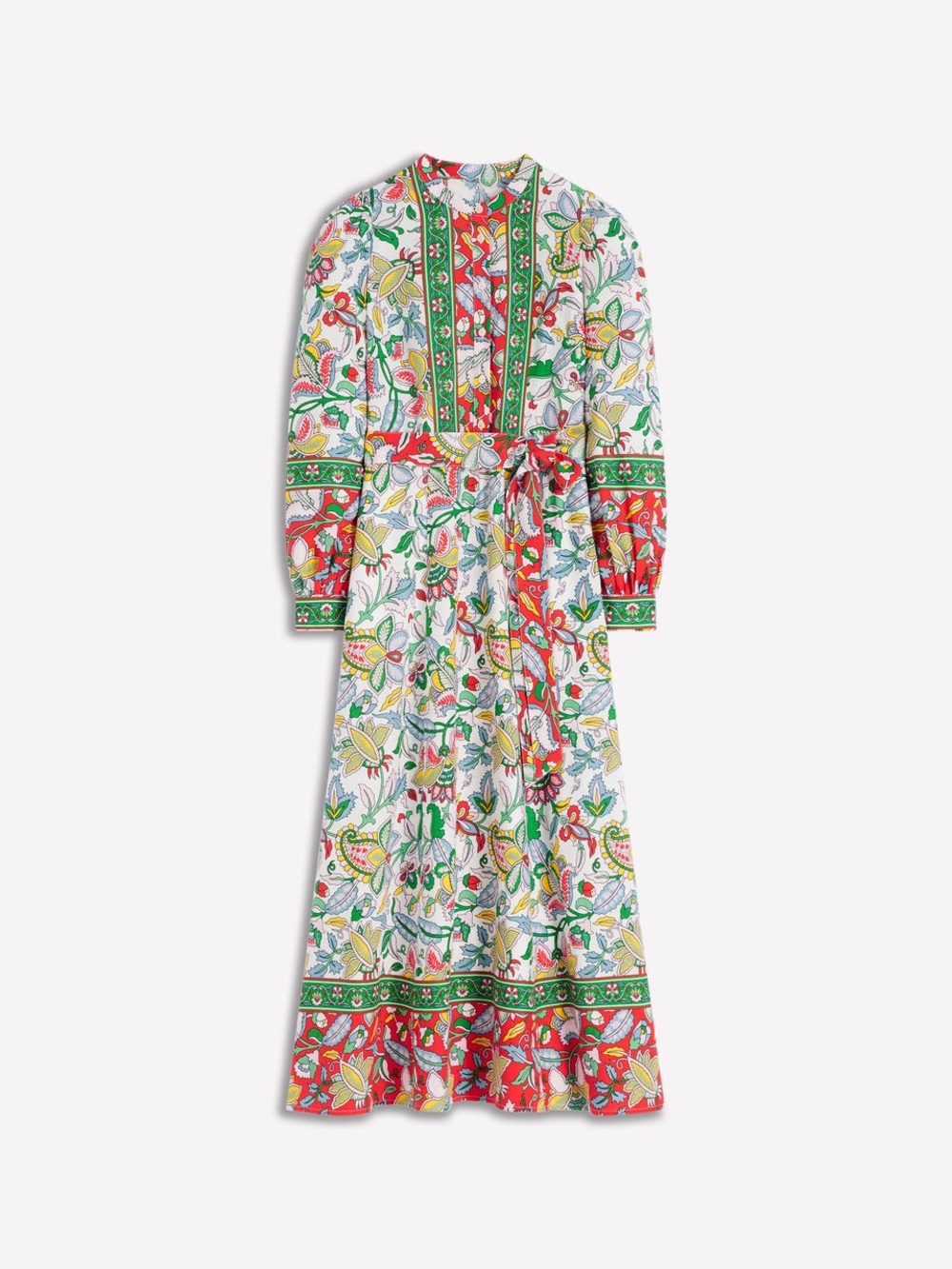 Ava Linen Blend Midi Dress Multi Botanical Trail - Picture 6 of 8